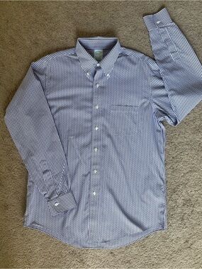 Brooks Brothers Milano Purple White Gingham Button-Down Supima Cotton